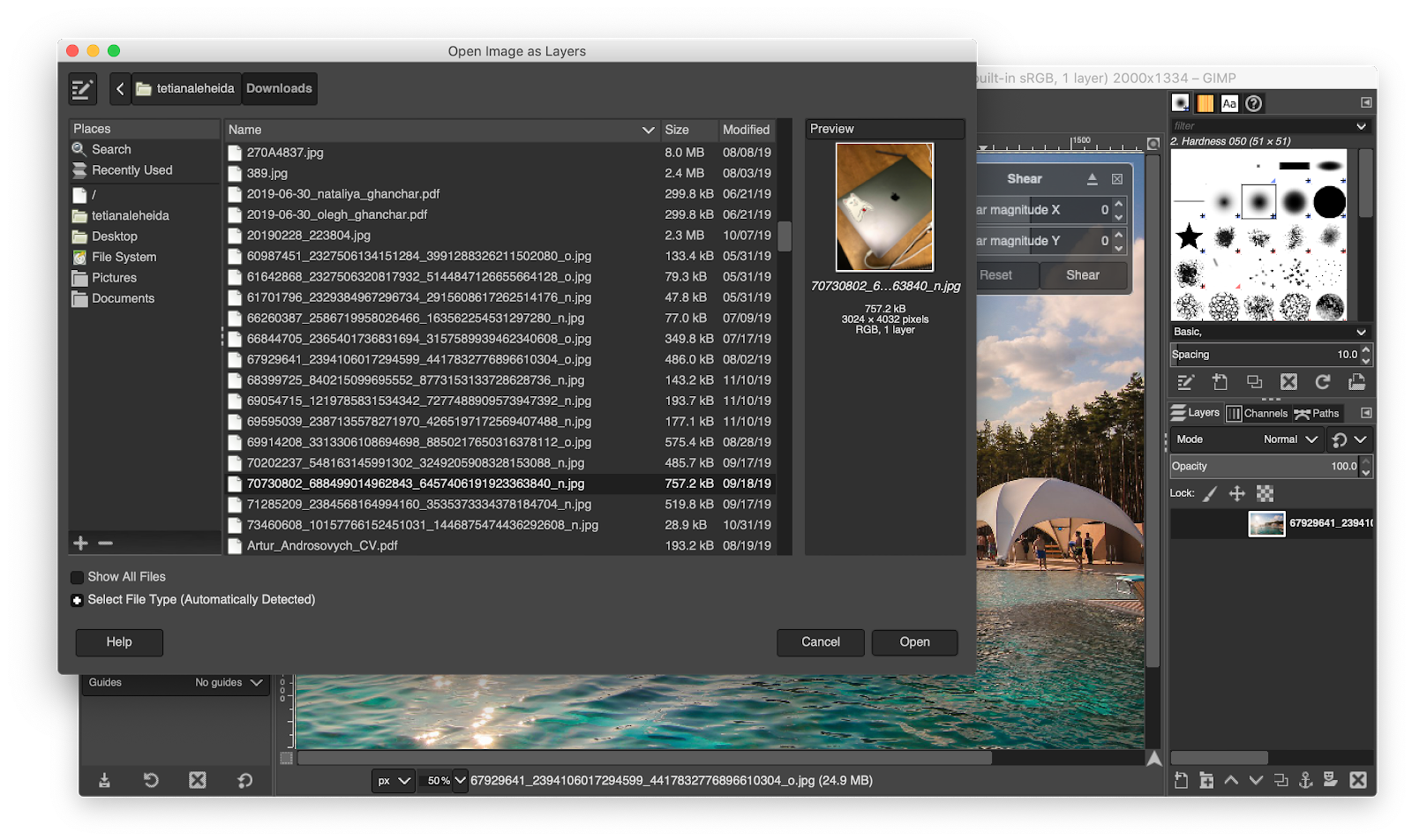 open raw files in gimp for mac